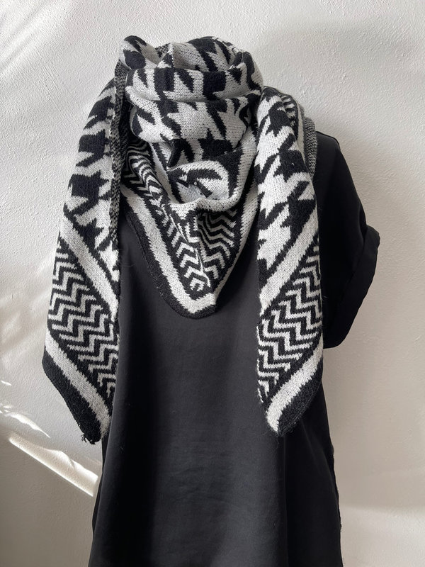 Sjaal zwart/wit